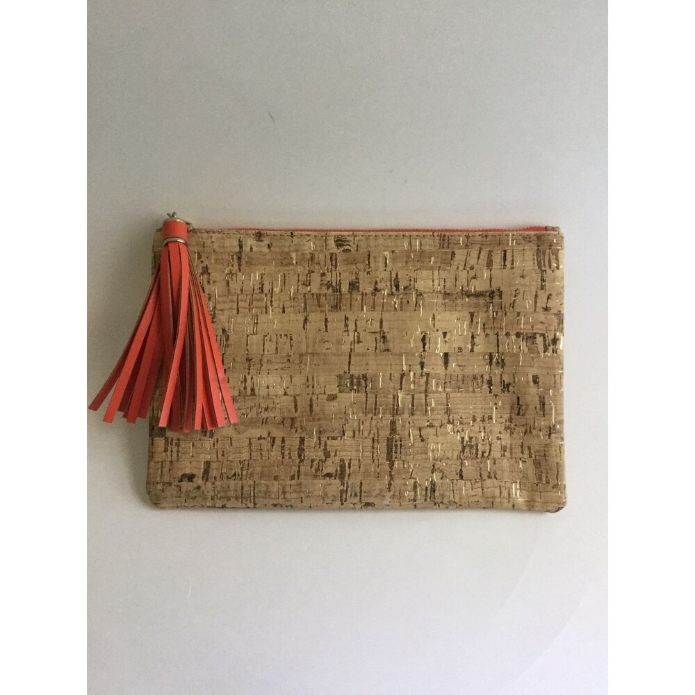 NEW MARY KAY Cork Tassel Detail Zippered Makeup Bag Pouch